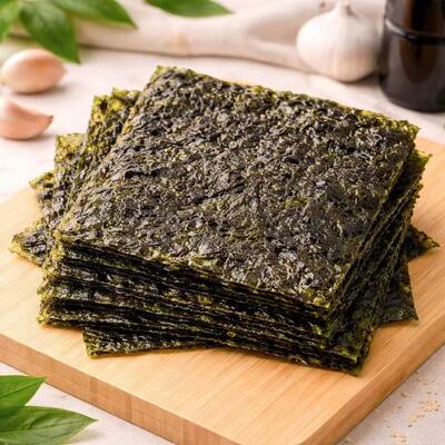 BRC-gecertificeerde glutenvrije, vetarme geroosterde zeewiersnacks met smaak van zeezout voor de detailhandel en de voedingsindustrie