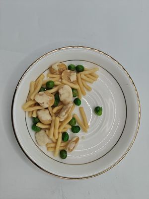 gezouten garnalen en bonensnips snack