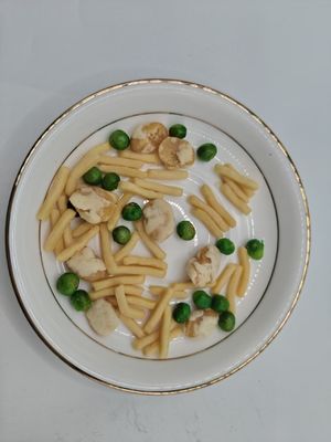 gezouten garnalen en bonensnips snack