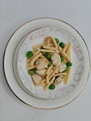 gezouten garnalen en bonensnips snack