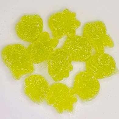 Gemengde kleur Fun Fruit-geïnfundeerde gummy snoepjes met suikercoating