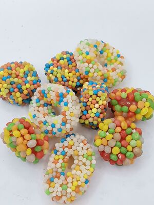 Kleurrijk assortiment gummies met meerdere fruitsmaken - Zachte en taaie sojabonensnacks