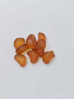 Gummies in de vorm van een sinaasappelschijfje met natuurlijk sinaasappelaroma - Glanzende en taaie sojabonensnacks