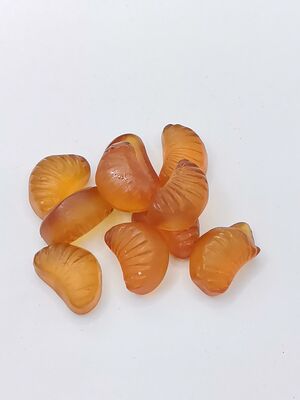Gummies in de vorm van een sinaasappelschijfje met natuurlijk sinaasappelaroma - Glanzende en taaie sojabonensnacks