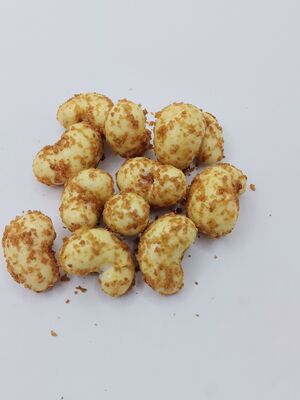 Premium hele cashews met kokoscoat overtrokken cashewsnack met dubbele laag smaak explosie en exportkwaliteit