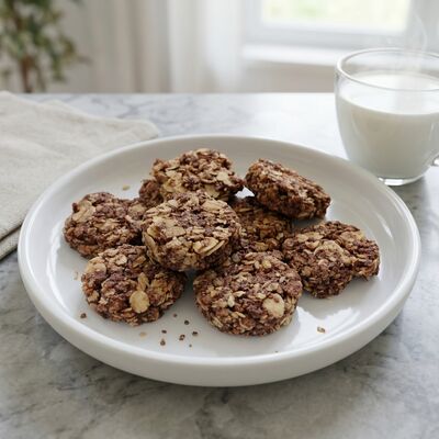Donkere chocolade haverclusters met veel vezels zonder schuldgevoelens - Draagbare knapperige snacks van sojabonen