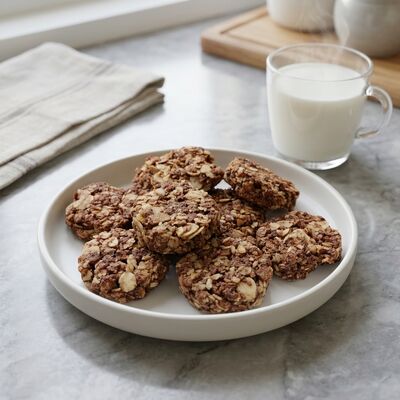 Donkere chocolade haverclusters met veel vezels zonder schuldgevoelens - Draagbare knapperige snacks van sojabonen