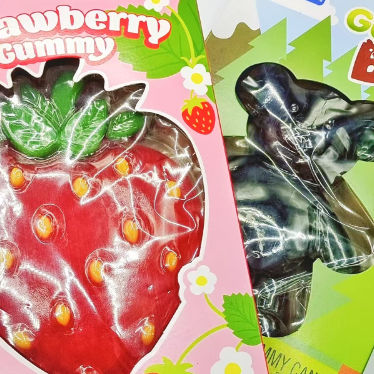 Afzonderlijk ingepakt met fruit smaak gummy treats met gigantische en nieuwe vormen