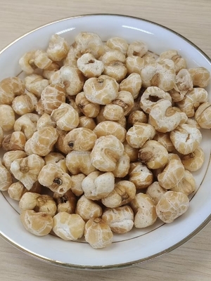 Krakende heerlijke natuurlijke olievrije gebakken geroosterde maïs gepulverde snacks